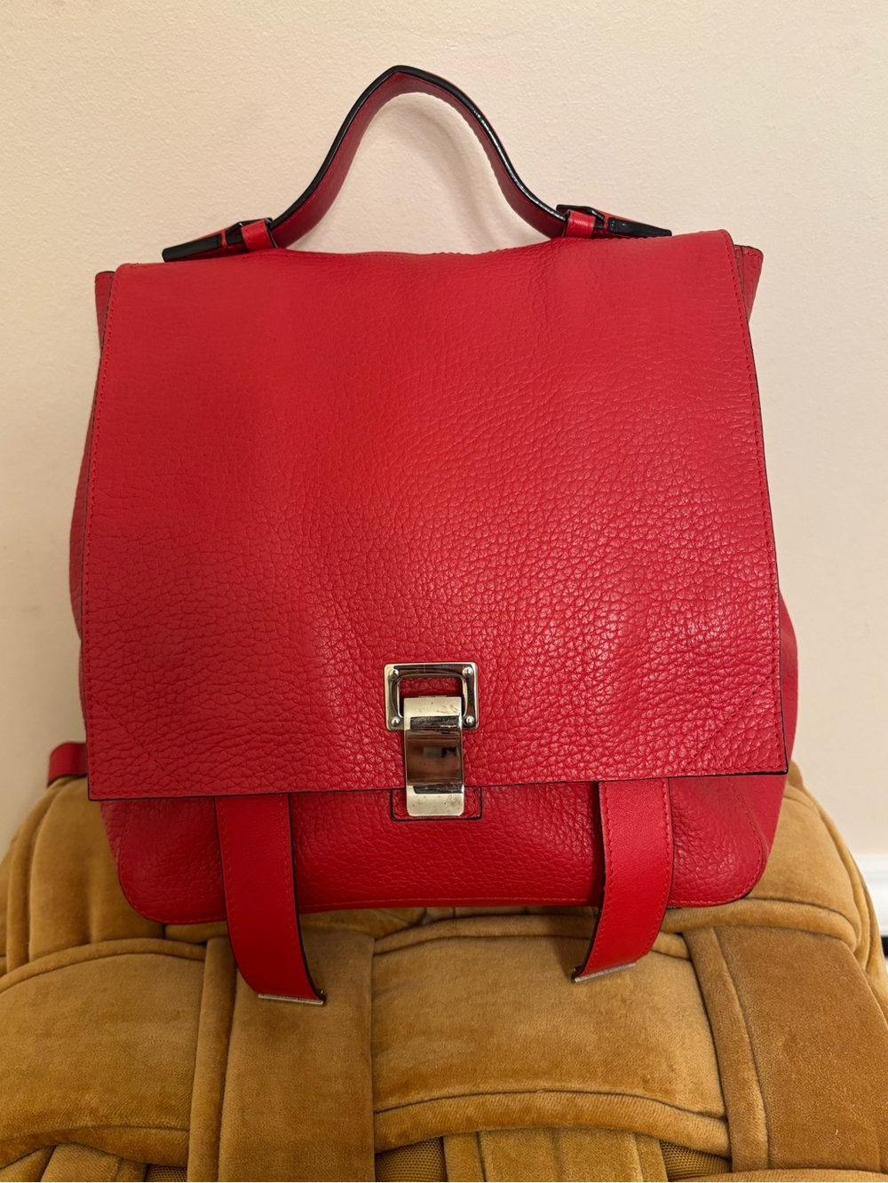 Proenza Schouler red leather backpack